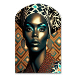 Portrait Of Glamorous African Lady VI - Asymmetric Metal Wall Art