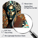 Portrait Of Glamorous African Lady VI - Asymmetric Metal Wall Art