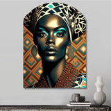 Portrait Of Glamorous African Lady VI - Asymmetric Metal Wall Art