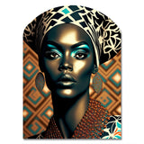 Portrait Of Glamorous African Lady VI - Asymmetric Metal Wall Art