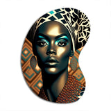 Portrait Of Glamorous African Lady VI - Asymmetric Metal Wall Art