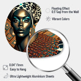 Portrait Of Glamorous African Lady VI - Asymmetric Metal Wall Art