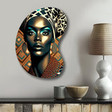 Portrait Of Glamorous African Lady VI - Asymmetric Metal Wall Art