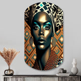 Portrait Of Glamorous African Lady VI - Asymmetric Metal Wall Art