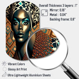 Portrait Of Glamorous African Lady VI - Asymmetric Metal Wall Art