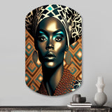 Portrait Of Glamorous African Lady VI - Asymmetric Metal Wall Art