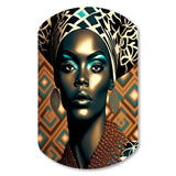 Portrait Of Glamorous African Lady VI - Asymmetric Metal Wall Art