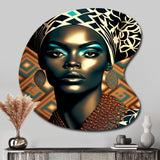 Portrait Of Glamorous African Lady VI - Asymmetric Metal Wall Art