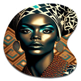 Portrait Of Glamorous African Lady VI - Asymmetric Metal Wall Art