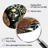 Portrait Of Glamorous African Lady VI - Asymmetric Metal Wall Art