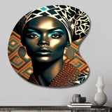 Portrait Of Glamorous African Lady VI - Asymmetric Metal Wall Art