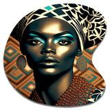 Portrait Of Glamorous African Lady VI - Asymmetric Metal Wall Art