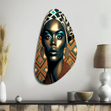 Portrait Of Glamorous African Lady VI - Asymmetric Metal Wall Art