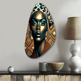 Portrait Of Glamorous African Lady VI - Asymmetric Metal Wall Art