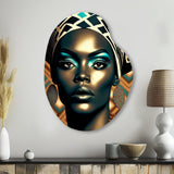 Portrait Of Glamorous African Lady VI - Asymmetric Metal Wall Art