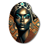 Portrait Of Glamorous African Lady VI - Asymmetric Metal Wall Art