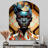 Avant-Garde Elegant African Woman IV - Asymmetric Metal Wall Art