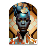 Avant-Garde Elegant African Woman IV - Asymmetric Metal Wall Art