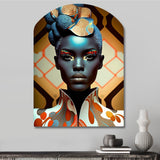 Avant-Garde Elegant African Woman IV - Asymmetric Metal Wall Art