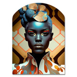 Avant-Garde Elegant African Woman IV - Asymmetric Metal Wall Art