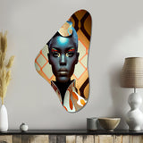 Avant-Garde Elegant African Woman IV - Asymmetric Metal Wall Art