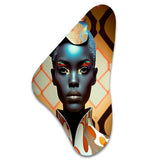 Avant-Garde Elegant African Woman IV - Asymmetric Metal Wall Art