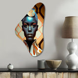 Avant-Garde Elegant African Woman IV - Asymmetric Metal Wall Art