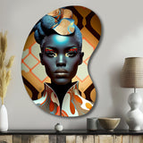 Avant-Garde Elegant African Woman IV - Asymmetric Metal Wall Art