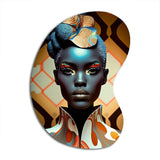 Avant-Garde Elegant African Woman IV - Asymmetric Metal Wall Art