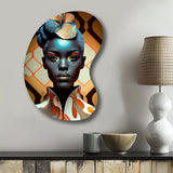 Avant-Garde Elegant African Woman IV - Asymmetric Metal Wall Art