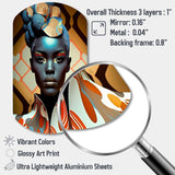 Avant-Garde Elegant African Woman IV - Asymmetric Metal Wall Art