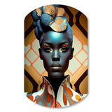 Avant-Garde Elegant African Woman IV - Asymmetric Metal Wall Art