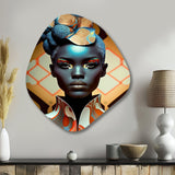 Avant-Garde Elegant African Woman IV - Asymmetric Metal Wall Art