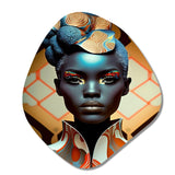 Avant-Garde Elegant African Woman IV - Asymmetric Metal Wall Art