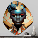 Avant-Garde Elegant African Woman IV - Asymmetric Metal Wall Art