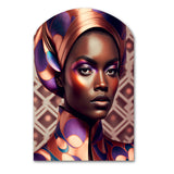 Avant-Garde Elegant African Woman IX - Asymmetric Metal Wall Art