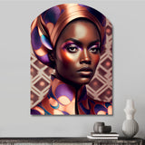 Avant-Garde Elegant African Woman IX - Asymmetric Metal Wall Art