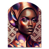 Avant-Garde Elegant African Woman IX - Asymmetric Metal Wall Art