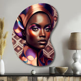 Avant-Garde Elegant African Woman IX - Asymmetric Metal Wall Art