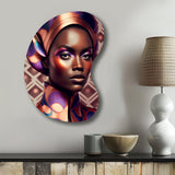 Avant-Garde Elegant African Woman IX - Asymmetric Metal Wall Art