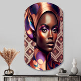 Avant-Garde Elegant African Woman IX - Asymmetric Metal Wall Art