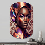 Avant-Garde Elegant African Woman IX - Asymmetric Metal Wall Art