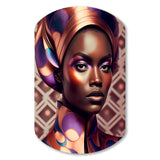 Avant-Garde Elegant African Woman IX - Asymmetric Metal Wall Art