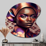 Avant-Garde Elegant African Woman IX - Asymmetric Metal Wall Art