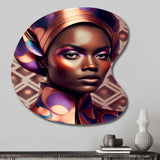 Avant-Garde Elegant African Woman IX - Asymmetric Metal Wall Art