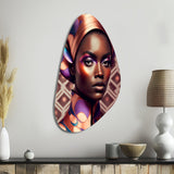 Avant-Garde Elegant African Woman IX - Asymmetric Metal Wall Art