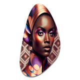 Avant-Garde Elegant African Woman IX - Asymmetric Metal Wall Art