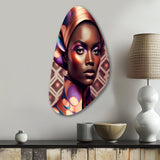 Avant-Garde Elegant African Woman IX - Asymmetric Metal Wall Art