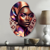 Avant-Garde Elegant African Woman IX - Asymmetric Metal Wall Art