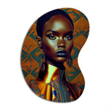 Exquiste African Woman Design II - Asymmetric Metal Wall Art